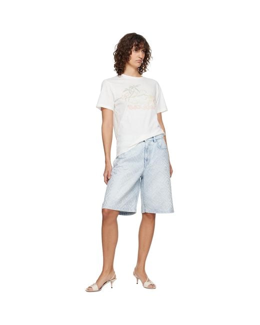 Casablanca Multicolor Hotfix Baggy Denim Shorts