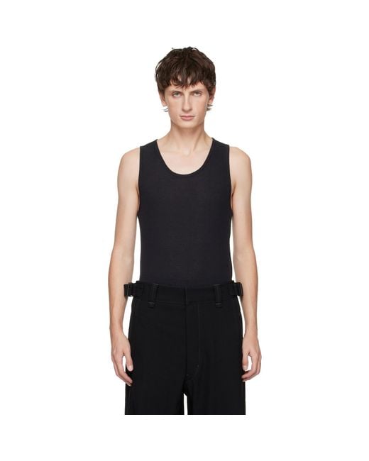 Lemaire Black Debardeur Tank Top for men