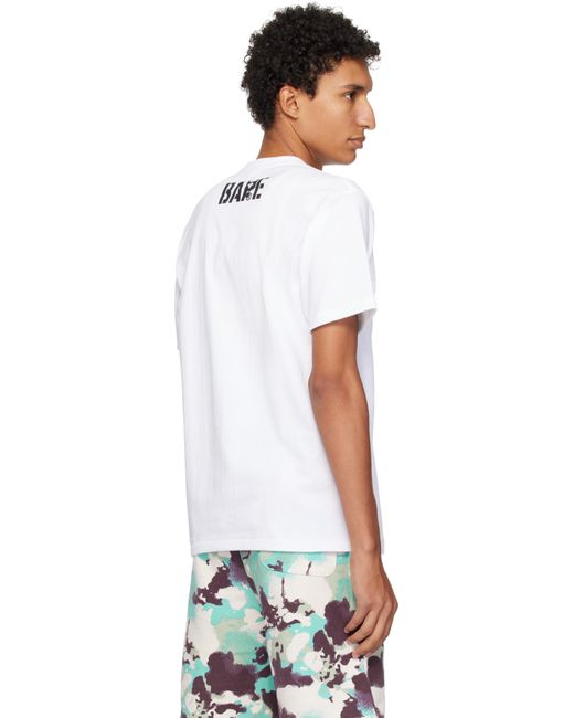 A Bathing Ape White Map Camo Ape Head Shark T-Shirt for men