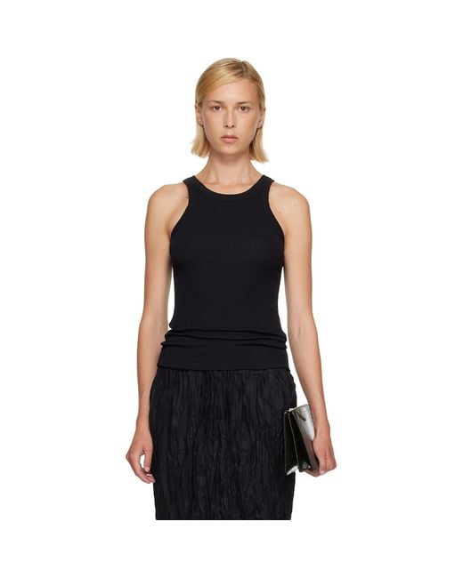 Totême Black Curved Rib Tank Top