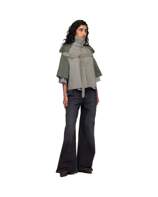 OTTOLINGER Gray Khaki Chopped Trench Jacket