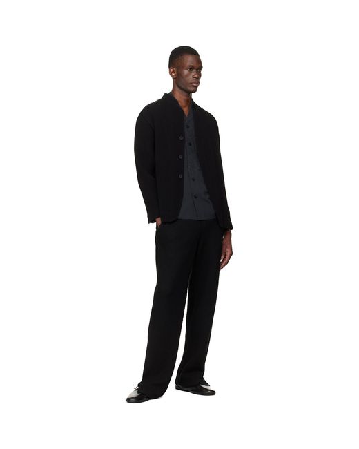 Homme Plissé Issey Miyake Black Tuxedo Pleats Blazer for men