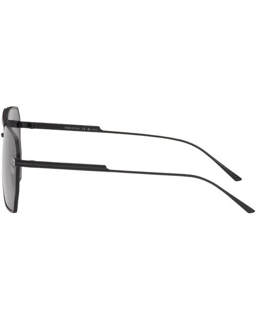 Bottega Veneta Black Classic Aviator Sunglasses for men