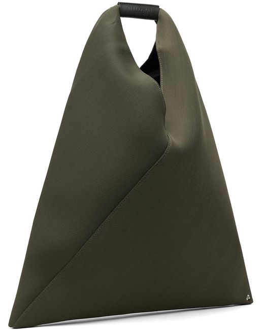 MM6 by Maison Martin Margiela Green Khaki Classic Triangle Tote for men
