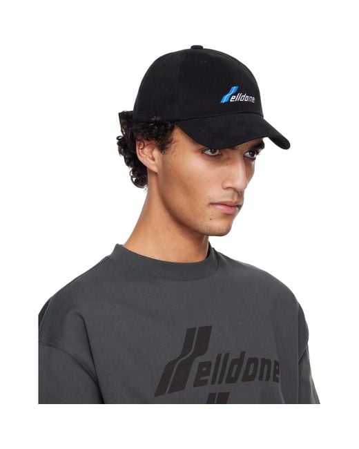 we11done Black Wd Logo Cap for men