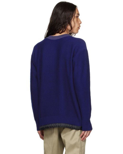 Sacai Blue Crewneck Sweater for men