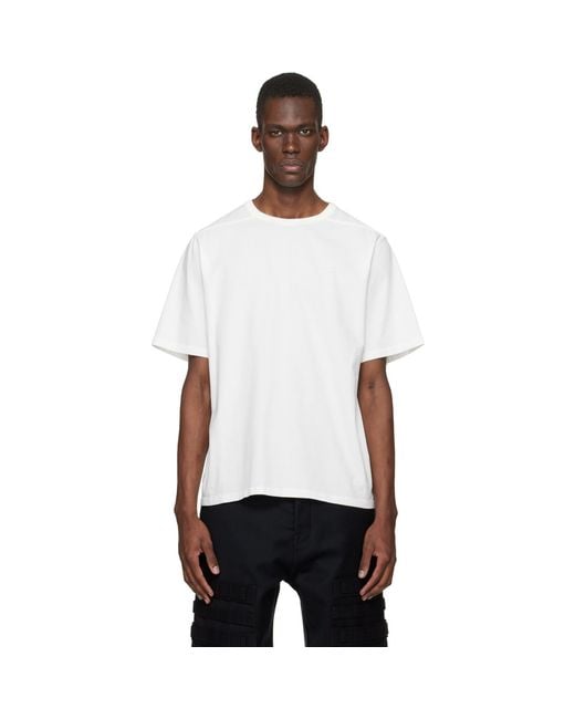 Rick Owens White Off- Temple Brad T-Shirt for men