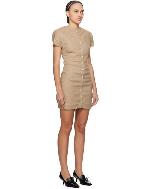 REMAIN Birger Christensen タン ボタン ミニワンピース Black