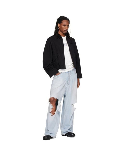 Vetements Black Cut-Up Workwear Jacket for men