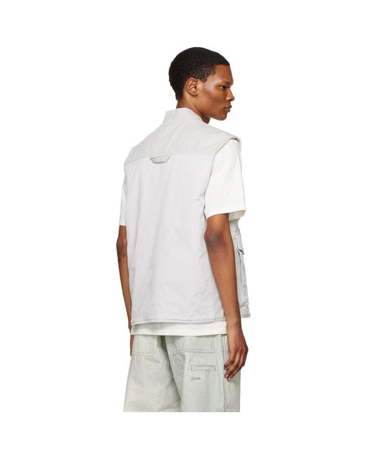 Objects IV Life White Cargo Vest for men