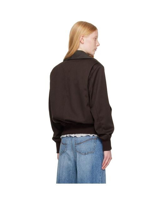 Stella McCartney Black Burgundy Twill Tailoring Field Jacket