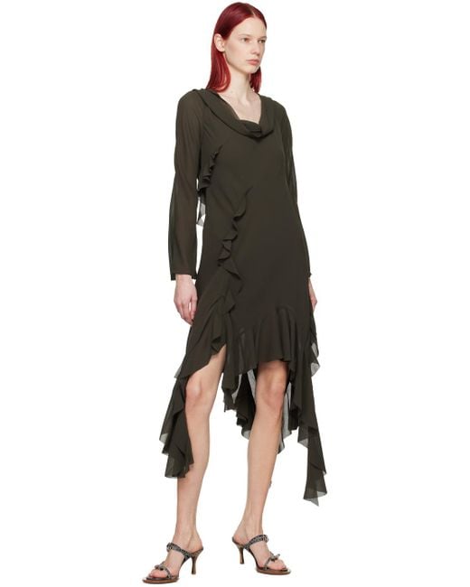Acne Black Drape Midi Dress