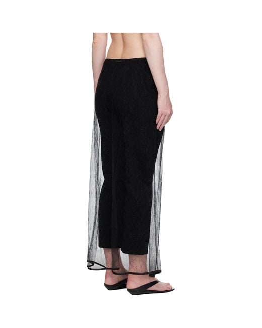 Amomento Black Sheer Lace Long Maxi Skirt
