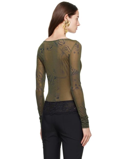 Blumarine Black Printed Bodysuit
