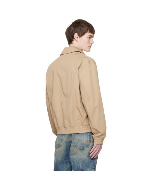 Balmain Blue Cotton Twill Bomber Jacket for men
