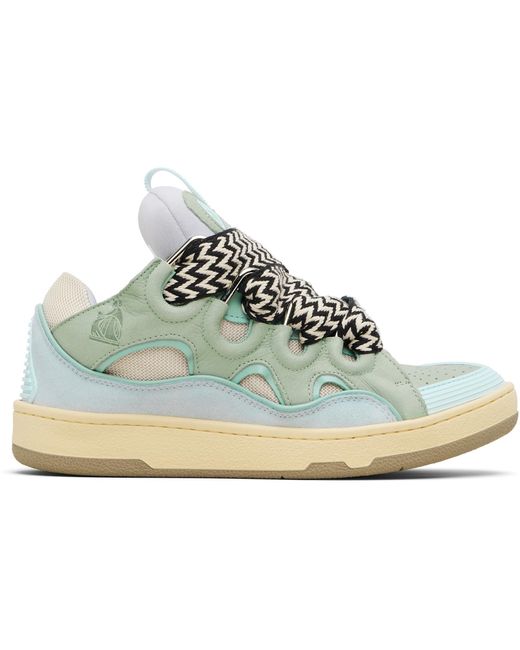 Lanvin Black Leather Curb Sneakers for men