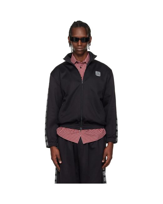 Vetements Black Biker Cross Tape Zip-Up Track Jacket for men