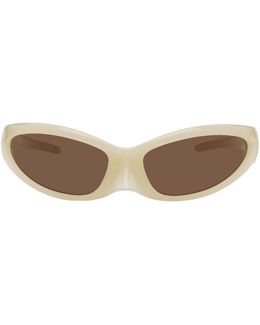 Balenciaga Black Beige Skin Cat Sunglasses for men