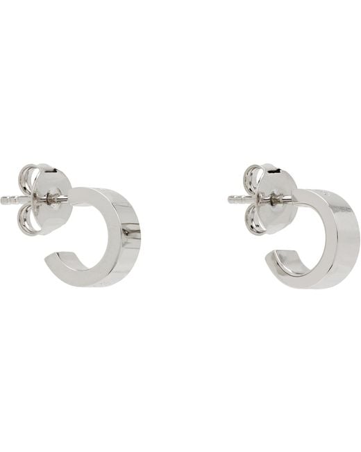 MM6 by Maison Margiela Black Numeric Minimal Signature Hoop Earrings