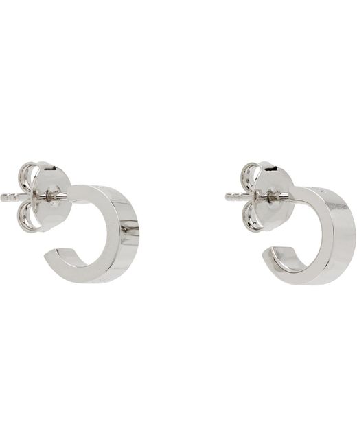 MM6 by Maison Margiela Black Numeric Minimal Signature Hoop Earrings for men