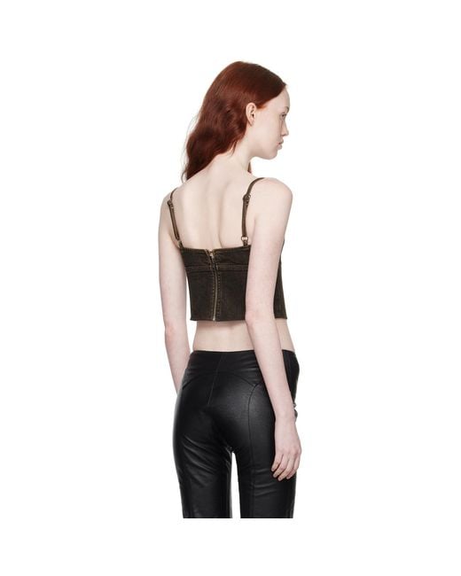Miaou Black Brown Kiko Denim Tank Top