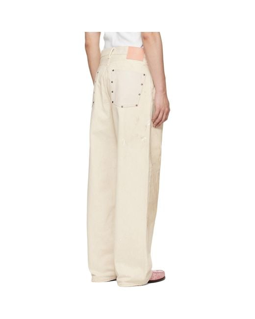 Acne Natural Off- 1981 U Trafalgar Leather Jeans for men