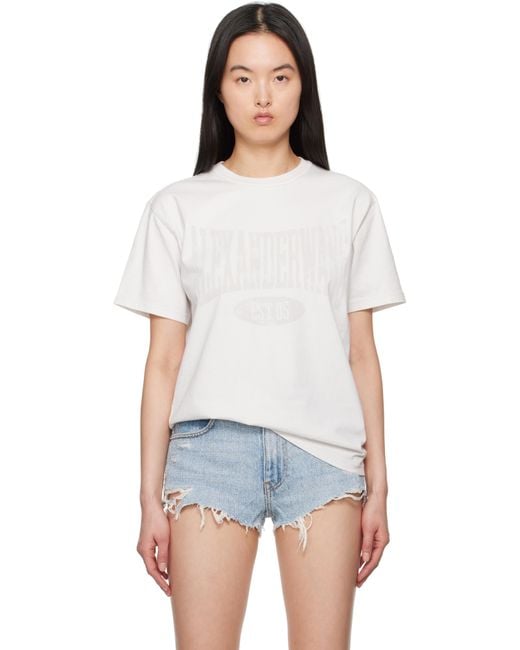 Alexander Wang ☆ホワイト ディストレス ロゴ 長袖Tシャツ Alexander Wang ☆ホワイト ディストレス ロゴ 長袖Tシャツ