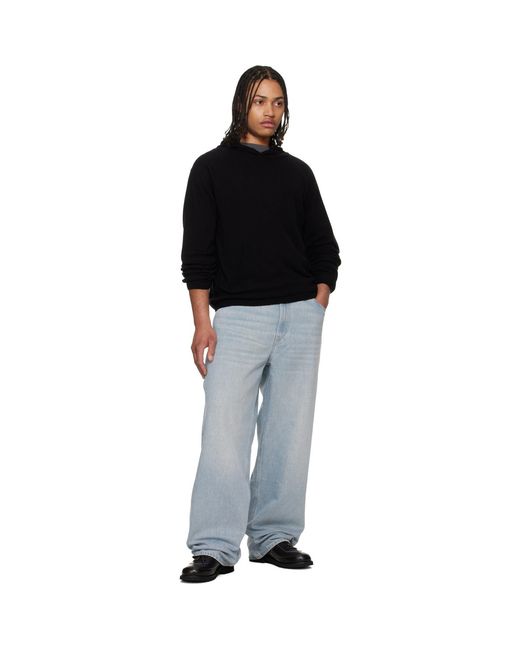 Our Legacy Black Knitted Hoodie for men