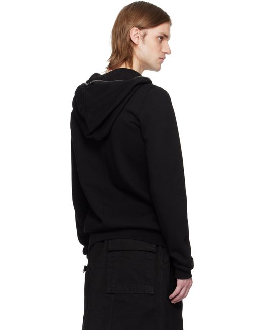 Rick Owens Black Hollywood Zip Hoodie for men