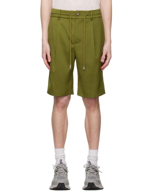 Feng Chen Wang Green Pleated Shorts for men