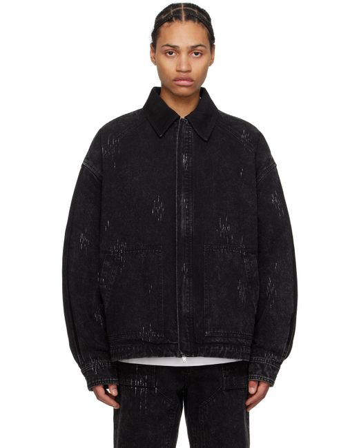 Juun.J Black Paint Splatter Denim Jacket for Men Lyst