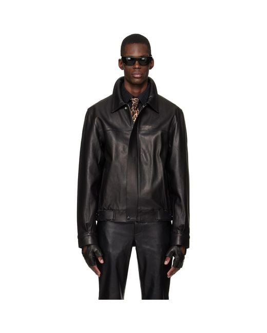 Ernest W. Baker Black Bomber Jacket for men