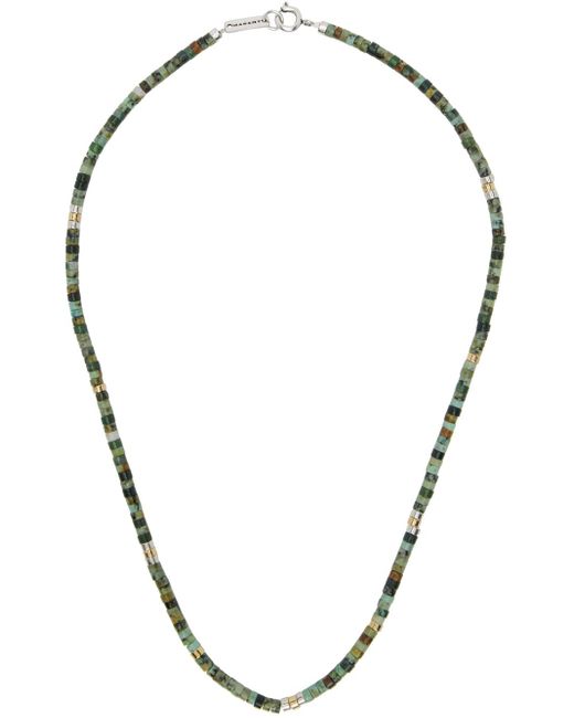 Isabel Marant Black Green & Blue Beaded Necklace for men