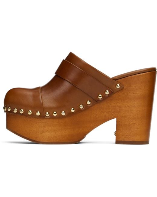 Chloé Brown Jeannette Wedge Clogs