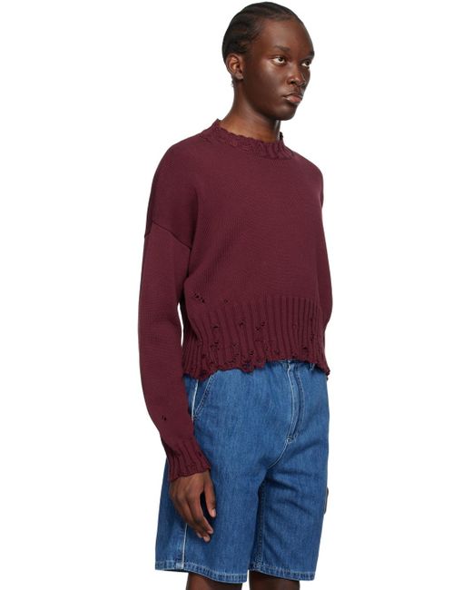 Marni Red Burgundy Cropped Sweater for men