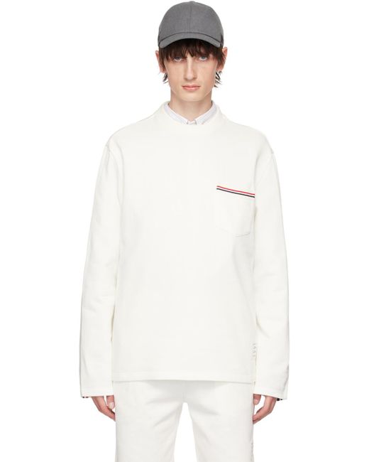 Thom Browne White Off- Oversized Sweatshirt for men