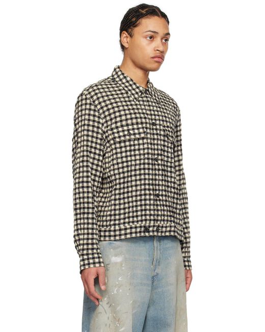 Our Legacy Black & Off-white Check Shirt for men