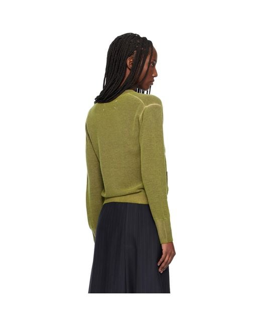 Maison Margiela Black Virgin Wool V Neck Cardigan