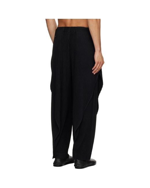 Homme Plissé Issey Miyake Black Pleats Bottoms Trousers for men