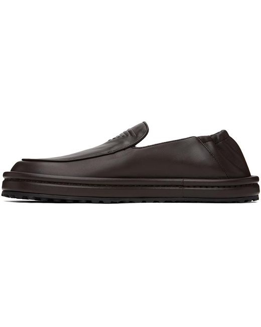 Emporio Armani Black Brown Collapsible Heel Loafers for men