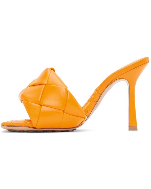 Bottega Veneta Black Intrecciato Lido Heeled Sandals