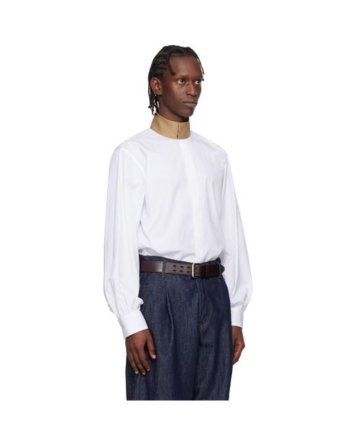 Dries Van Noten White Loose Cotton Shirt for men