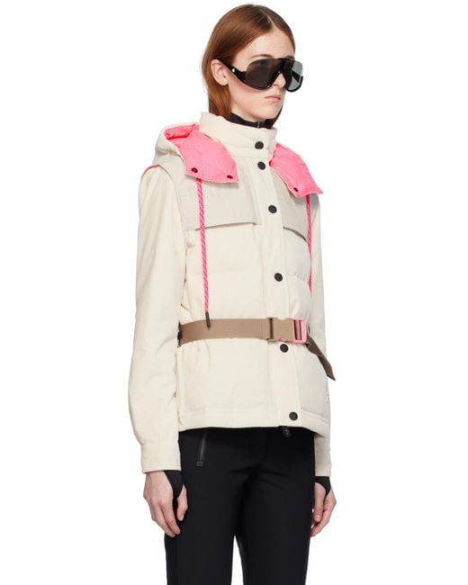 3 MONCLER GRENOBLE Pink Off-white Tetras Down Jacket