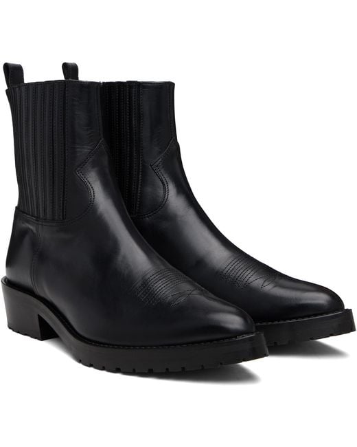 Toga Virilis Black Ssense Exclusive Leather Chelsea Boots for men