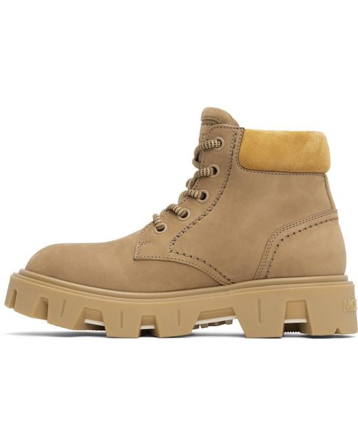 Moncler Black Tan Peak City Nubuck & Suede Lace-Up Boots for men