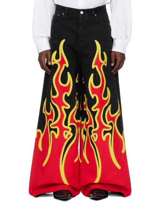 Vetements Red Fire Big Shape Jeans for men