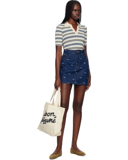 Maison Kitsuné オフホワイト Handwriting トートバッグ Natural