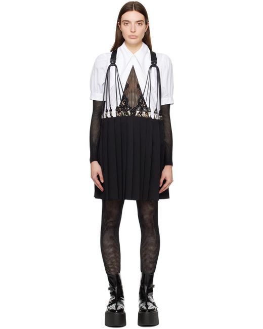 Noir Kei Ninomiya Black Suspender Midi Skirt