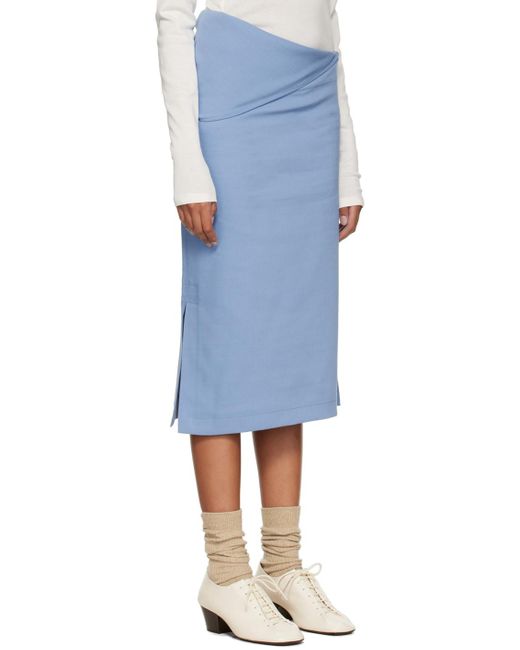 Lemaire Blue Pencil Midi Skirt