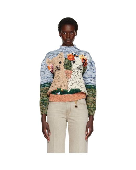 Stella McCartney Multicolor Alpaca Jacquard Knit Sweater